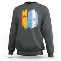 Argentina Spain Dual Heritage Flag Graphic Sweatshirt Vintage Spanish Argetine Match Day Pride