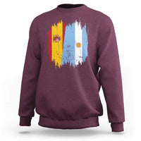 Argentina Spain Dual Heritage Flag Graphic Sweatshirt Vintage Spanish Argetine Match Day Pride