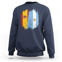 Argentina Spain Dual Heritage Flag Graphic Sweatshirt Vintage Spanish Argetine Match Day Pride