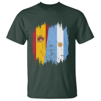 Argentina Spain Dual Heritage Flag Graphic T Shirt Vintage Spanish Argetine Match Day Pride