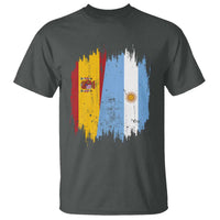 Argentina Spain Dual Heritage Flag Graphic T Shirt Vintage Spanish Argetine Match Day Pride