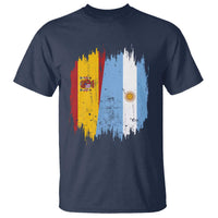 Argentina Spain Dual Heritage Flag Graphic T Shirt Vintage Spanish Argetine Match Day Pride