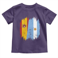 Argentina Spain Dual Heritage Flag Graphic Toddler T Shirt Vintage Spanish Argetine Match Day Pride