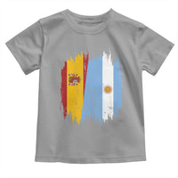 Argentina Spain Dual Heritage Flag Graphic Toddler T Shirt Vintage Spanish Argetine Match Day Pride