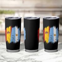 Argentina Spain Dual Heritage Flag Graphic Tumbler Cup Vintage Spanish Argetine Match Day Pride