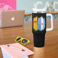 Argentina Spain Dual Heritage Flag Graphic Tumbler With Handle Vintage Spanish Argetine Match Day Pride