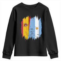 Argentina Spain Dual Heritage Flag Graphic Youth Sweatshirt Vintage Spanish Argetine Match Day Pride