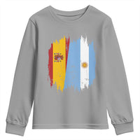 Argentina Spain Dual Heritage Flag Graphic Youth Sweatshirt Vintage Spanish Argetine Match Day Pride
