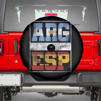 Retro ARG ESP Argentina Espana Flag Typography Graphic Spare Tire Cover Country Code Vintage Argentine Spainish Pride