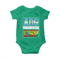 Retro ARG ESP Argentina Espana Flag Typography Graphic Baby Onesie Country Code Vintage Argentine Spainish Pride