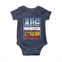 Retro ARG ESP Argentina Espana Flag Typography Graphic Baby Onesie Country Code Vintage Argentine Spainish Pride