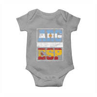 Retro ARG ESP Argentina Espana Flag Typography Graphic Baby Onesie Country Code Vintage Argentine Spainish Pride