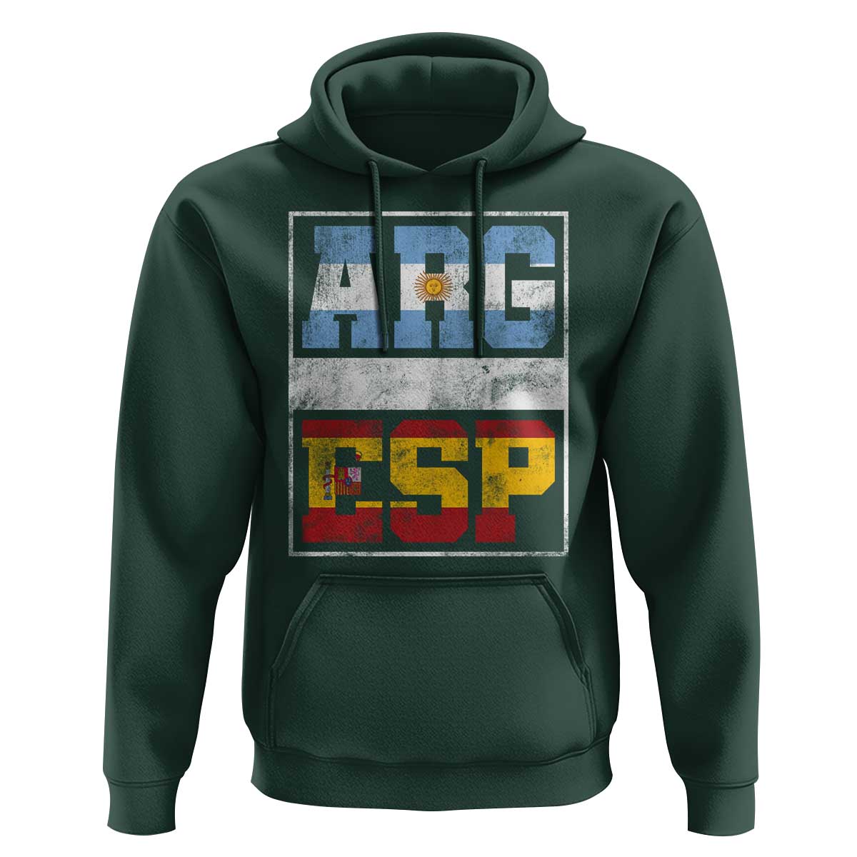 Retro ARG ESP Argentina Espana Flag Typography Graphic Hoodie Country Code Vintage Argentine Spainish Pride