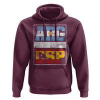 Retro ARG ESP Argentina Espana Flag Typography Graphic Hoodie Country Code Vintage Argentine Spainish Pride