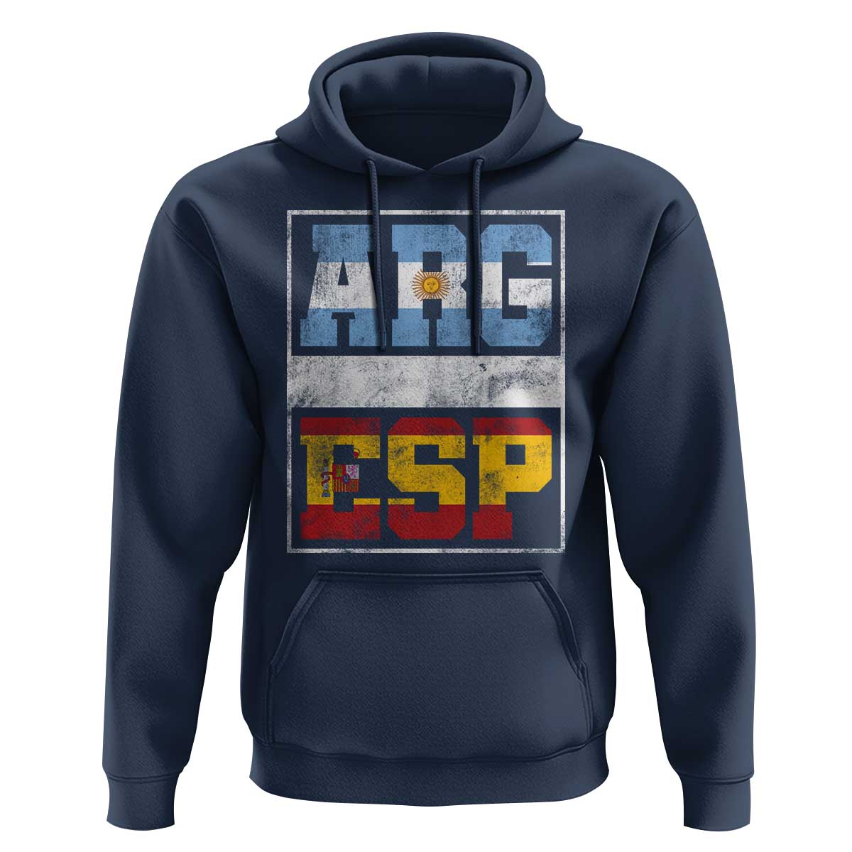 Retro ARG ESP Argentina Espana Flag Typography Graphic Hoodie Country Code Vintage Argentine Spainish Pride