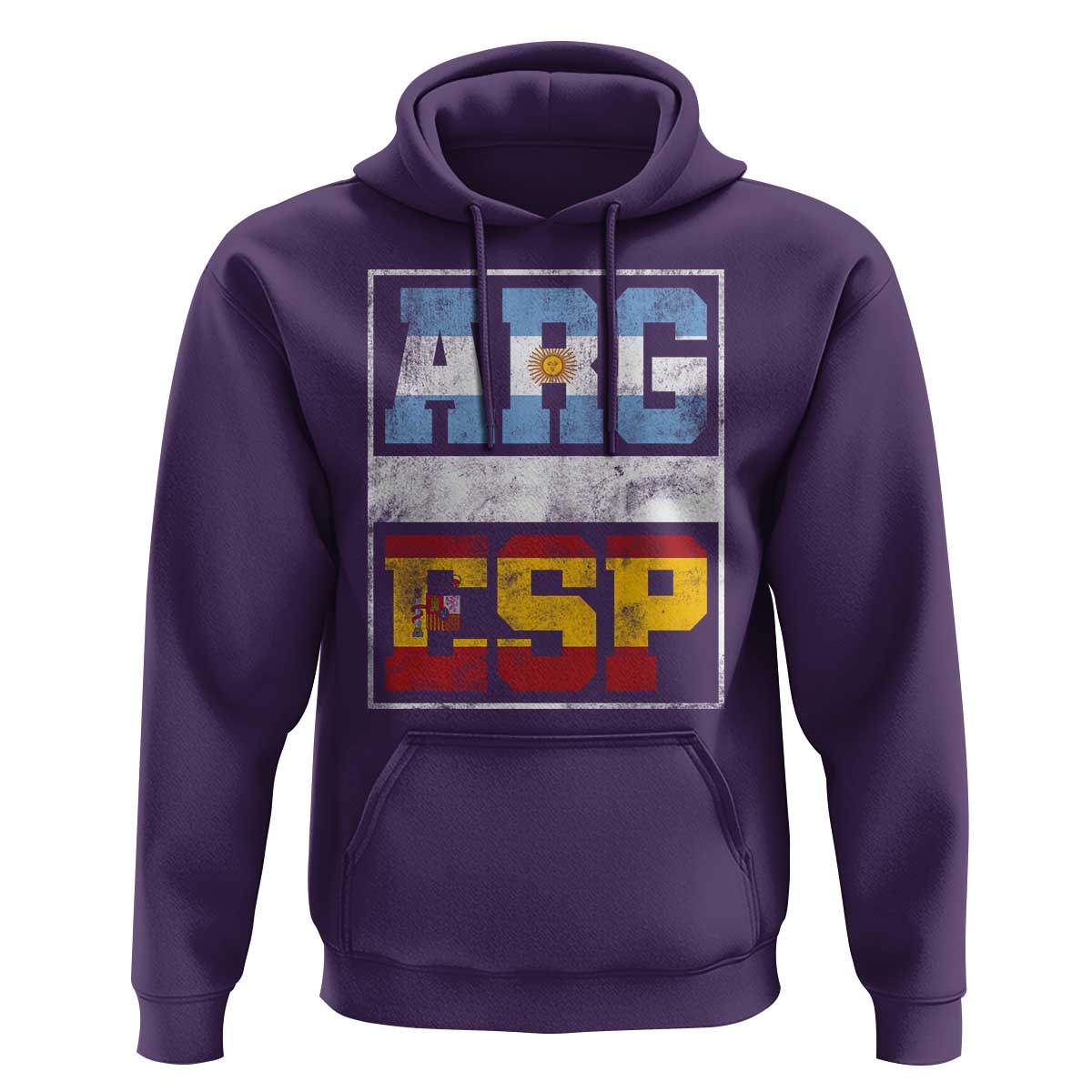 Retro ARG ESP Argentina Espana Flag Typography Graphic Hoodie Country Code Vintage Argentine Spainish Pride