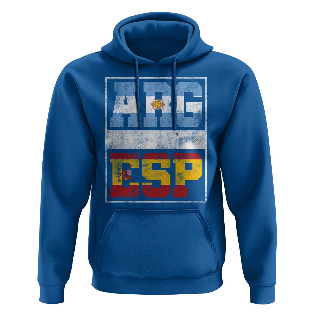 Retro ARG ESP Argentina Espana Flag Typography Graphic Hoodie Country Code Vintage Argentine Spainish Pride