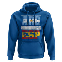 Retro ARG ESP Argentina Espana Flag Typography Graphic Hoodie Country Code Vintage Argentine Spainish Pride