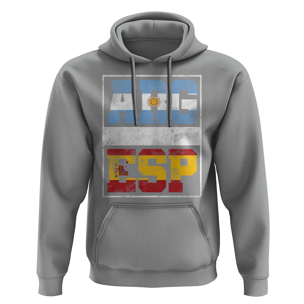 Retro ARG ESP Argentina Espana Flag Typography Graphic Hoodie Country Code Vintage Argentine Spainish Pride