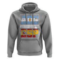 Retro ARG ESP Argentina Espana Flag Typography Graphic Hoodie Country Code Vintage Argentine Spainish Pride