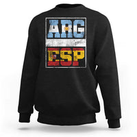 Retro ARG ESP Argentina Espana Flag Typography Graphic Sweatshirt Country Code Vintage Argentine Spainish Pride