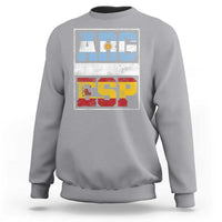 Retro ARG ESP Argentina Espana Flag Typography Graphic Sweatshirt Country Code Vintage Argentine Spainish Pride
