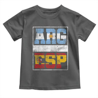 Retro ARG ESP Argentina Espana Flag Typography Graphic Toddler T Shirt Country Code Vintage Argentine Spainish Pride