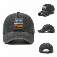 Retro ARG ESP Argentina Espana Flag Typography Graphic Washed Cotton Baseball Cap Country Code Vintage Argentine Spainish Pride