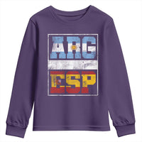 Retro ARG ESP Argentina Espana Flag Typography Graphic Youth Sweatshirt Country Code Vintage Argentine Spainish Pride