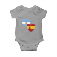 Argentina Spain Flag Two Hearts Graphic Baby Onesie Dual Argentine Spanish Heritage Love Pride