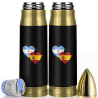 Argentina Spain Flag Two Hearts Graphic Bullet Tumbler Dual Argentine Spanish Heritage Love Pride