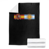 Spain Argentina Dual Flag Graphic Throw Blanket Mixed Roots Spanish Argentine Heritage Pride Match Day