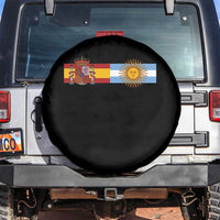 Spain Argentina Dual Flag Graphic Spare Tire Cover Mixed Roots Spanish Argentine Heritage Pride Match Day