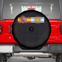 Spain Argentina Dual Flag Graphic Spare Tire Cover Mixed Roots Spanish Argentine Heritage Pride Match Day