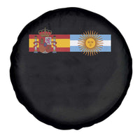 Spain Argentina Dual Flag Graphic Spare Tire Cover Mixed Roots Spanish Argentine Heritage Pride Match Day