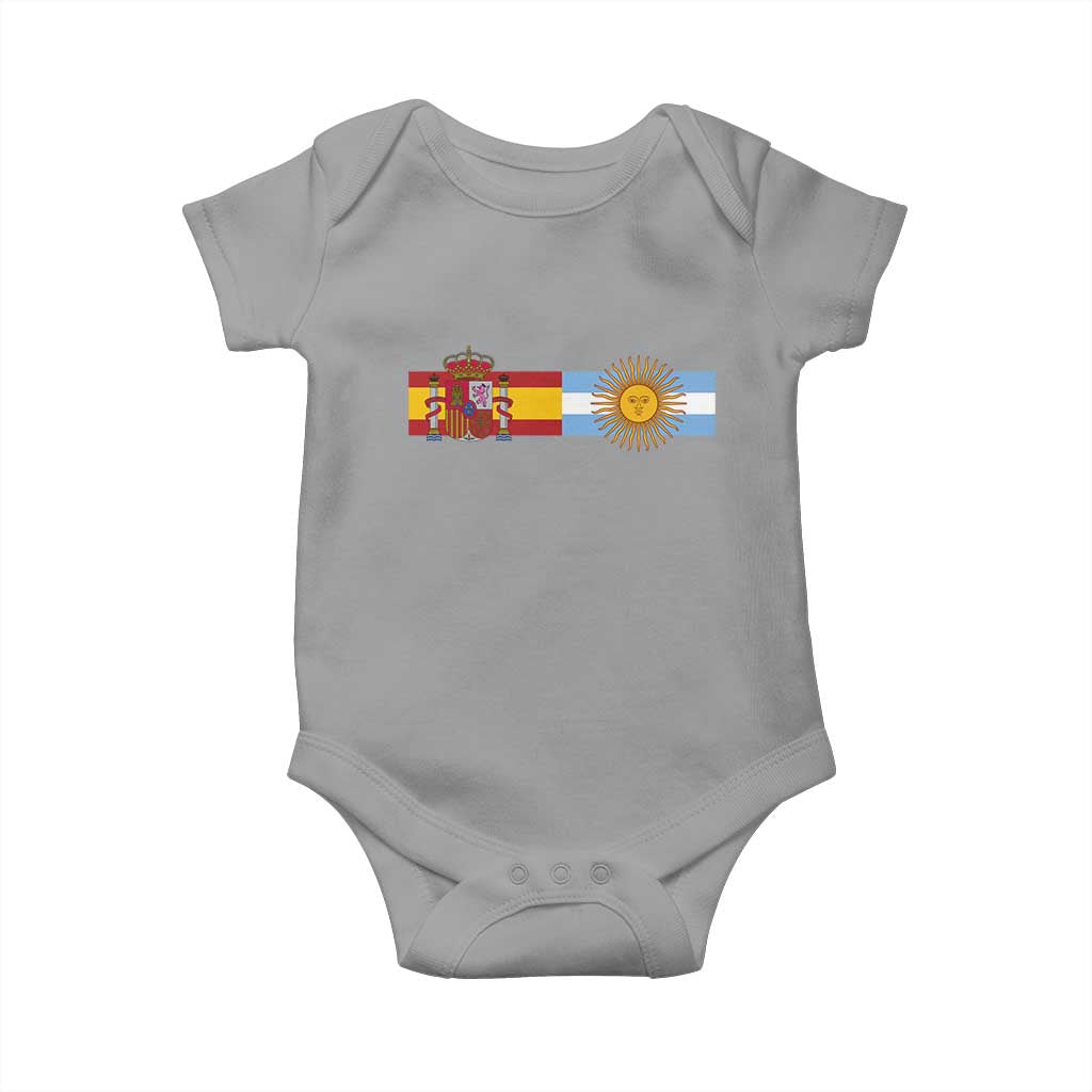 Spain Argentina Dual Flag Graphic Baby Onesie Mixed Roots Spanish Argentine Heritage Pride Match Day
