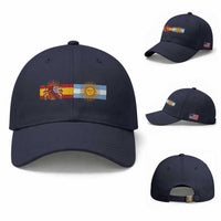 Spain Argentina Dual Flag Graphic Baseball Cap Mixed Roots Spanish Argentine Heritage Pride Match Day