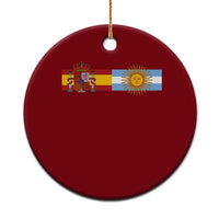 Spain Argentina Dual Flag Graphic Ceramic Ornament Mixed Roots Spanish Argentine Heritage Pride Match Day