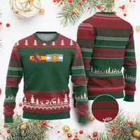 Spain Argentina Dual Flag Graphic Ugly Christmas Sweater Mixed Roots Spanish Argentine Heritage Pride Match Day