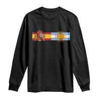 Spain Argentina Dual Flag Graphic Long Sleeve Shirt Mixed Roots Spanish Argentine Heritage Pride Match Day
