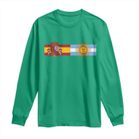 Spain Argentina Dual Flag Graphic Long Sleeve Shirt Mixed Roots Spanish Argentine Heritage Pride Match Day