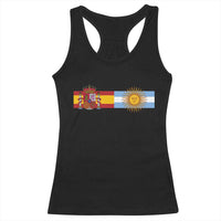 Spain Argentina Dual Flag Graphic Racerback Tank Top Mixed Roots Spanish Argentine Heritage Pride Match Day