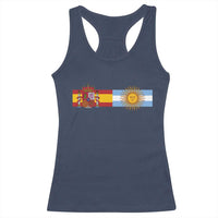 Spain Argentina Dual Flag Graphic Racerback Tank Top Mixed Roots Spanish Argentine Heritage Pride Match Day