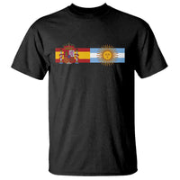 Spain Argentina Dual Flag Graphic T Shirt Mixed Roots Spanish Argentine Heritage Pride Match Day