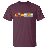 Spain Argentina Dual Flag Graphic T Shirt Mixed Roots Spanish Argentine Heritage Pride Match Day