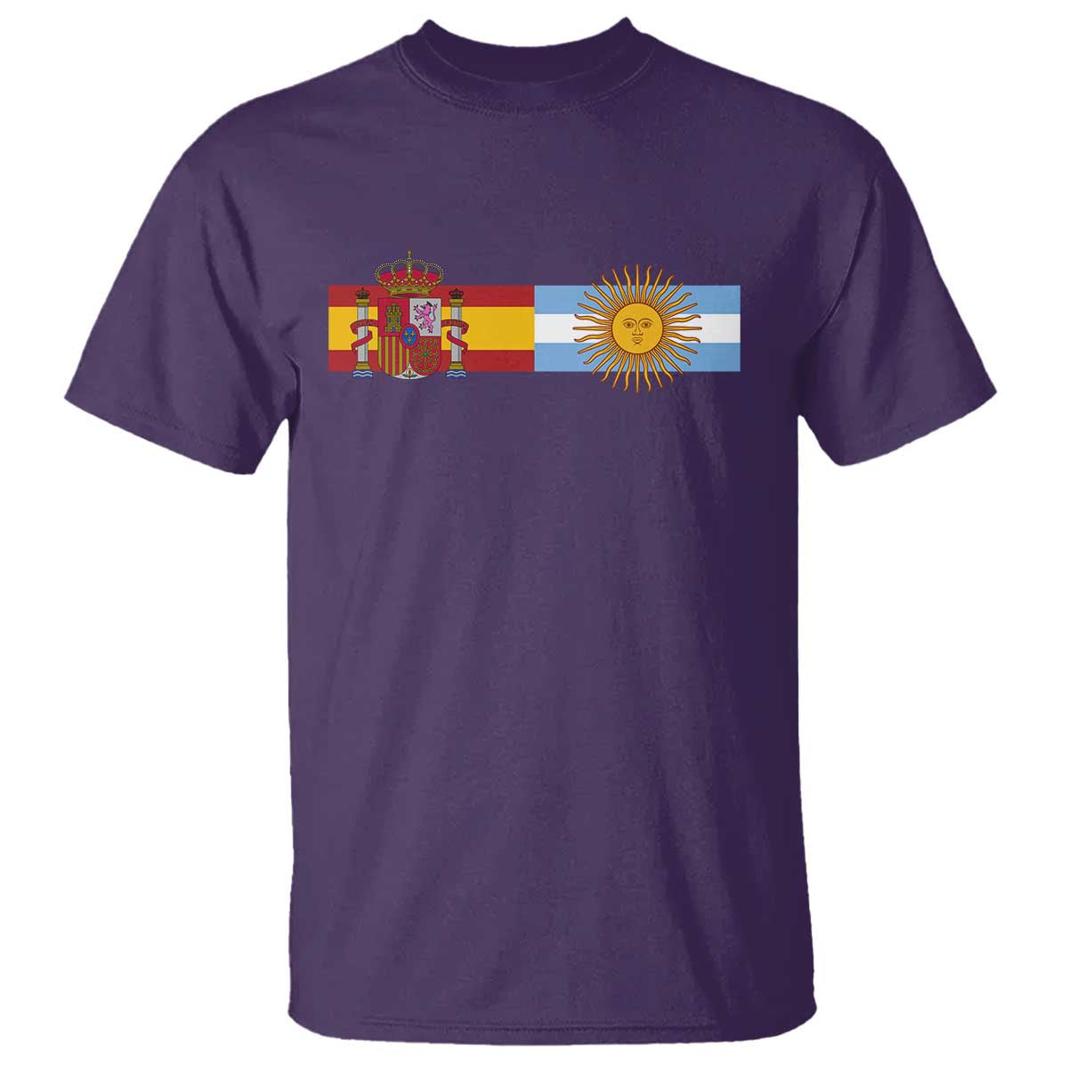 Spain Argentina Dual Flag Graphic T Shirt Mixed Roots Spanish Argentine Heritage Pride Match Day