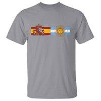 Spain Argentina Dual Flag Graphic T Shirt Mixed Roots Spanish Argentine Heritage Pride Match Day