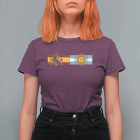 Spain Argentina Dual Flag Graphic T Shirt For Women Mixed Roots Spanish Argentine Heritage Pride Match Day