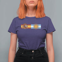 Spain Argentina Dual Flag Graphic T Shirt For Women Mixed Roots Spanish Argentine Heritage Pride Match Day