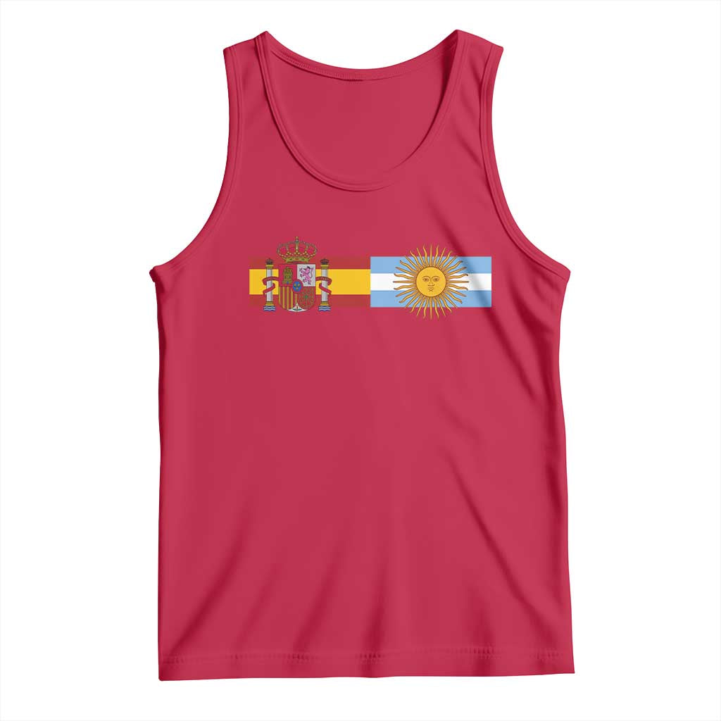 Spain Argentina Dual Flag Graphic Tank Top Mixed Roots Spanish Argentine Heritage Pride Match Day